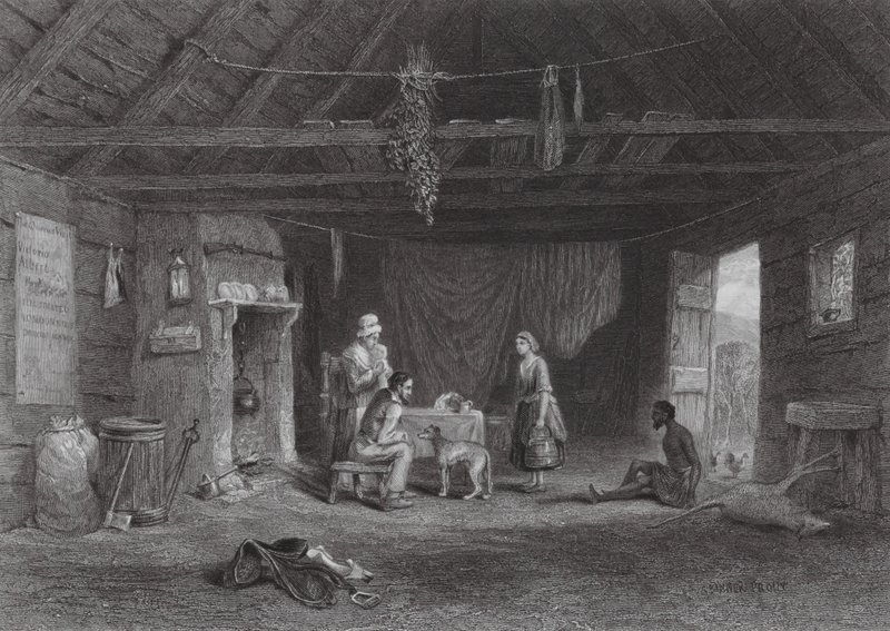 Australia: Capanna del pastore australiano da Samuel (after) Prout