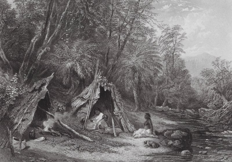 Australia: accampamento nativo da Samuel (after) Prout