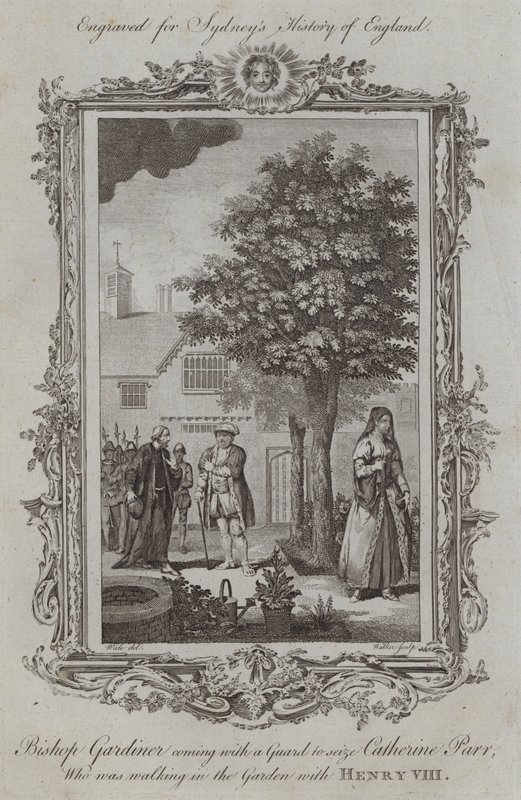 Il Vescovo Gardiner con una Guardia per Sequestrare Caterina Parr, che Passeggiava nel Giardino con Enrico VIII da Samuel (after) Wale