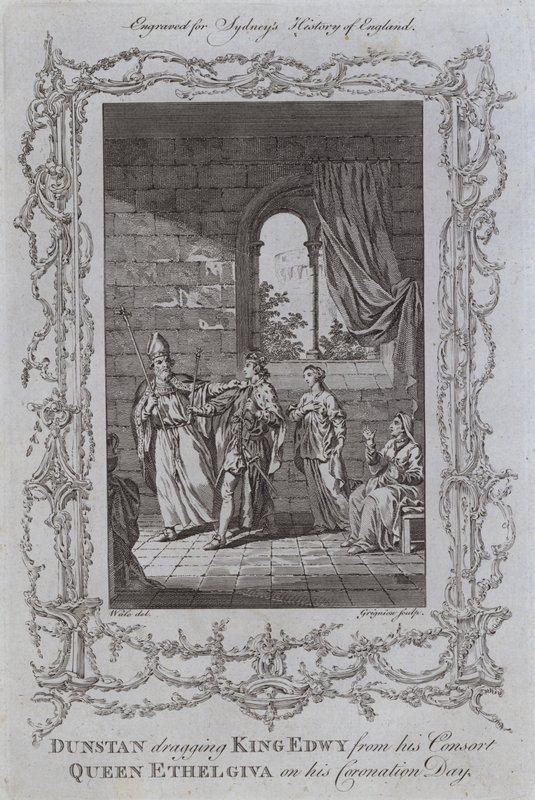 Dunstan trascina il re Edwy dalla sua consorte, la regina Ethelgiva, nel giorno della sua incoronazione da Samuel (after) Wale