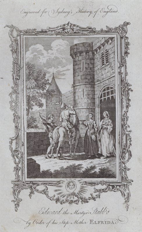 Edoardo il Martire pugnalato per ordine della matrigna Elfrida (incisione) da Samuel (after) Wale