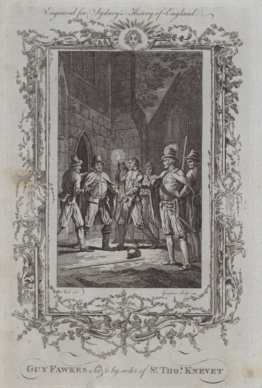 Guy Fawkes catturato per ordine di Sir Thomas Knevet da Samuel (after) Wale