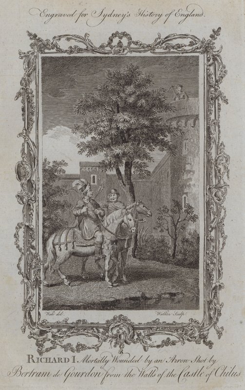Riccardo I ferito mortalmente da una freccia scoccata da Bertram de Gourdon dalle mura del castello di Chalus da Samuel (after) Wale