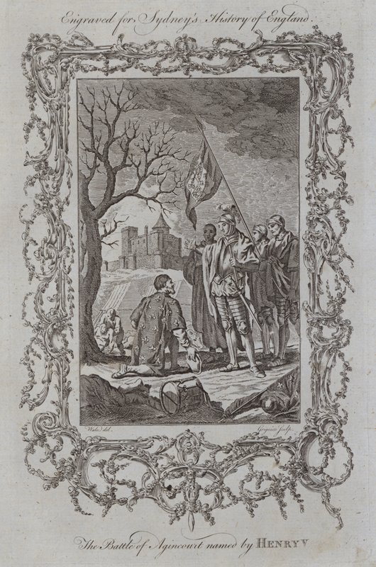 La battaglia di Azincourt nominata da Enrico V (incisione) da Samuel (after) Wale