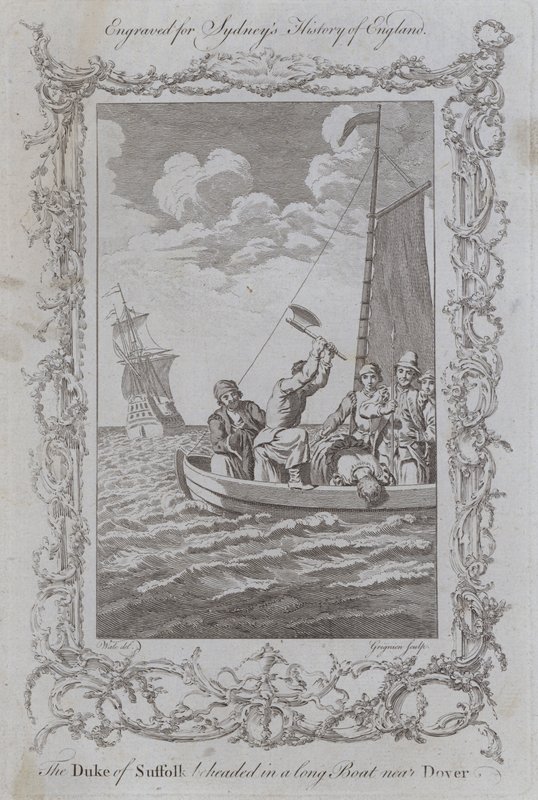 Il duca di Suffolk decapitato in una lunga barca vicino a Dover da Samuel (after) Wale