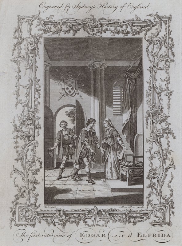 Il primo incontro tra Edgar ed Elfrida (incisione) da Samuel (after) Wale