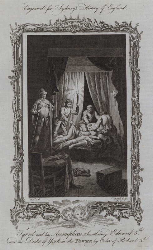 Tyrrel e i suoi complici soffocano Edoardo V e il duca di York nella Torre per ordine di Riccardo III da Samuel (after) Wale