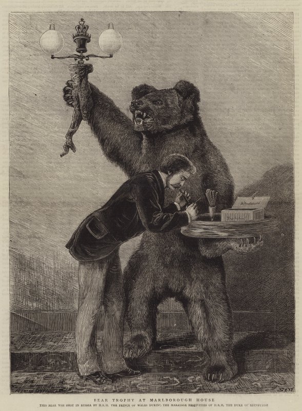 Trofeo di orso a Marlborough House da Samuel Edmund Waller