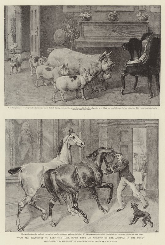 Si prega di tenere chiuse le porte della sala a causa degli animali nel parco da Samuel Edmund Waller