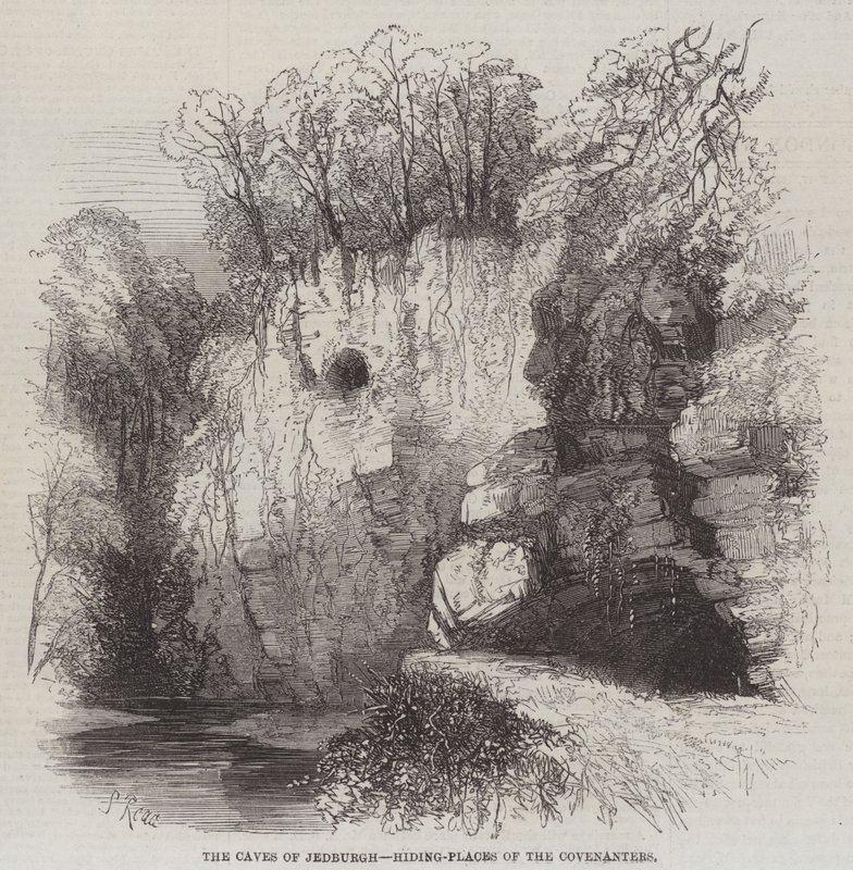Le grotte di Jedburgh, nascondigli dei Covenanters da Samuel Read