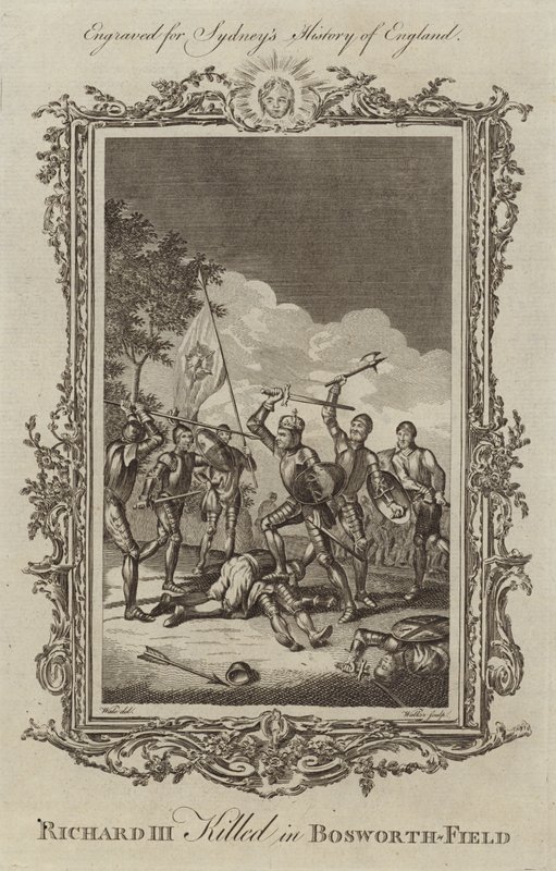 Re Riccardo III ucciso nel Campo di Bosworth da Samuel Wale