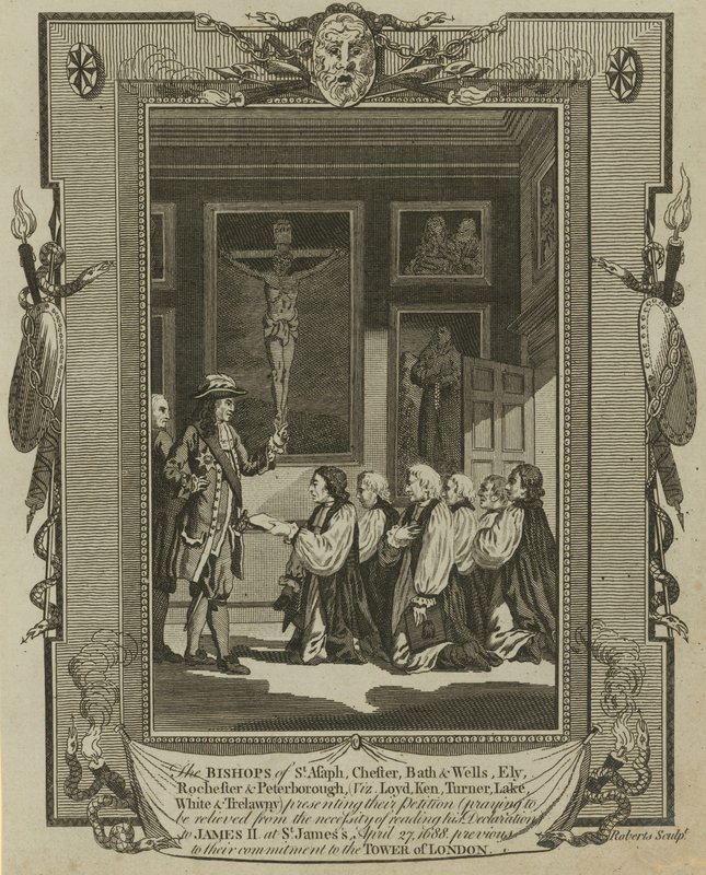 I sette vescovi presentano la loro petizione a re Giacomo II a St James