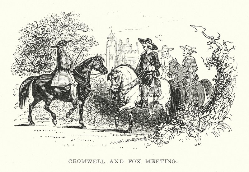 Incontro tra Cromwell e Fox (incisione) da Samuel Williams