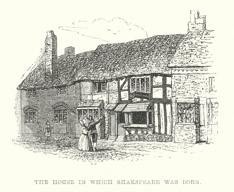 La Casa in cui è nato Shakespeare (incisione) da Samuel Williams