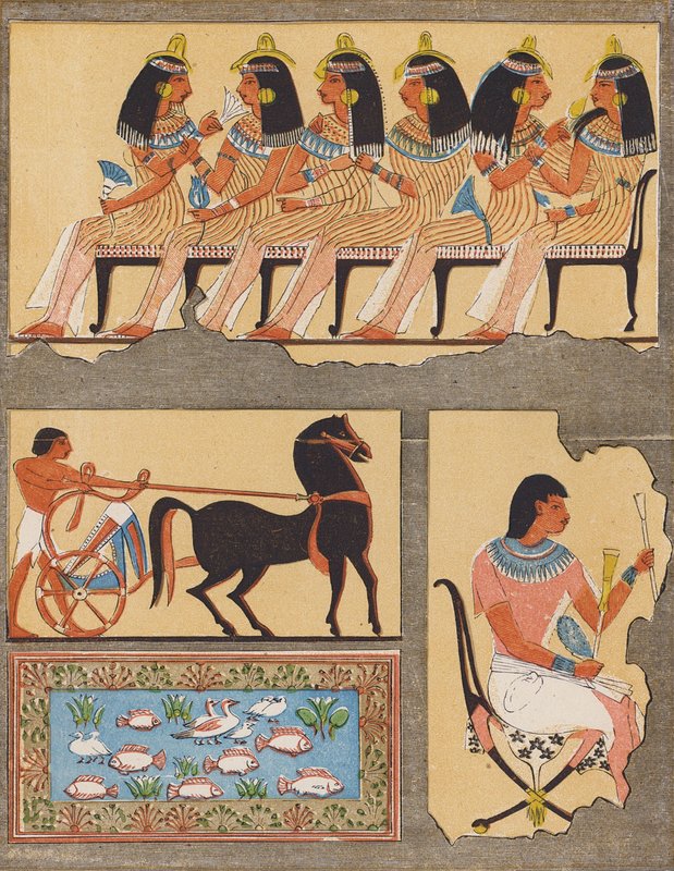 Affreschi da una tomba egiziana antica, Tebe da School Egyptian