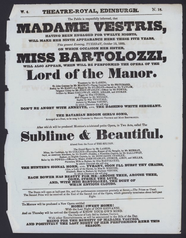 Programma teatrale per il Theatre Royal, Edimburgo da Scottish School