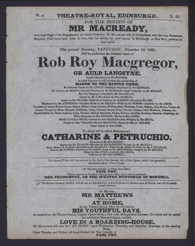 Programma teatrale per il Theatre Royal, Edimburgo da Scottish School