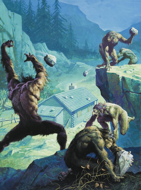 Big Foot, o il leggendario uomo-scimmia americano (gouache su carta) da Severino Baraldi