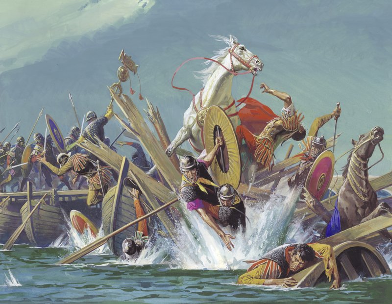 Morte di Massenzio nella battaglia di Ponte Milvio da Severino Baraldi