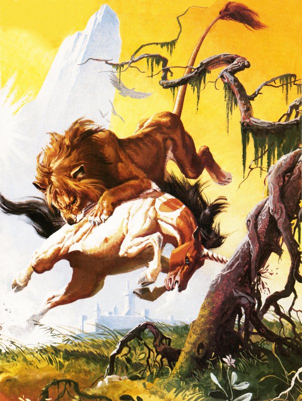 Lotta tra unicorno e leone da Severino Baraldi