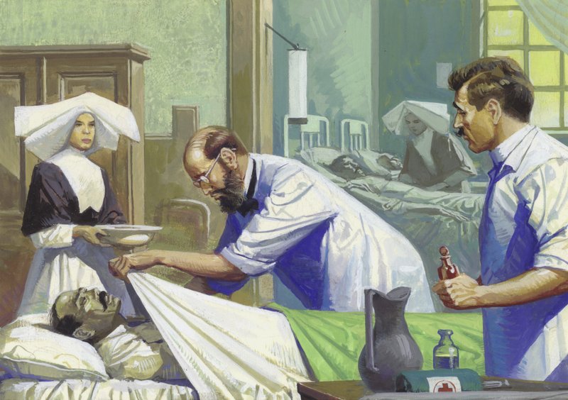 La febbre gialla uccide i lavoratori del Canale di Panama (gouache su carta) da Severino Baraldi