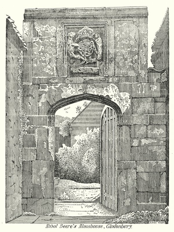 Ospizio di Abbot Beere, Glastonbury (incisione) da Sidney Heath