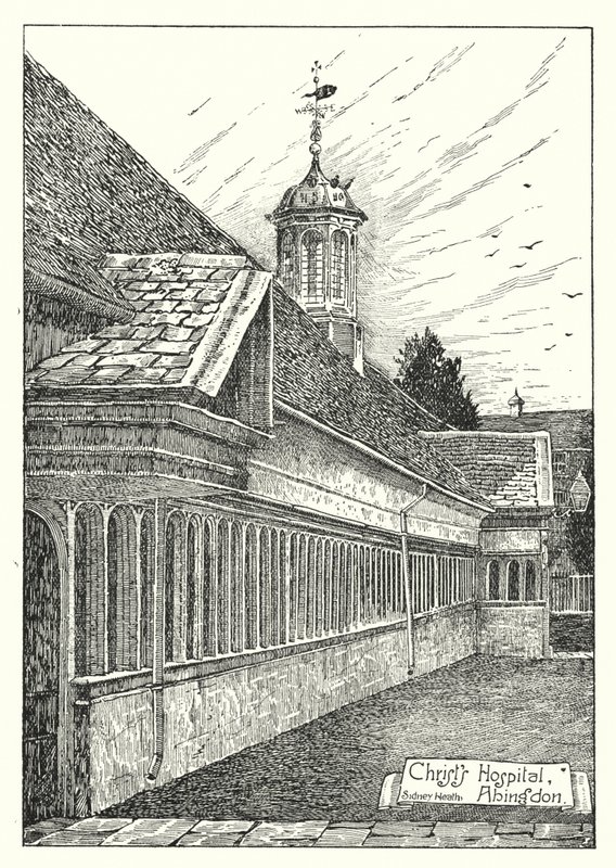 Ospedale di Cristo, Abingdon (incisione) da Sidney Heath