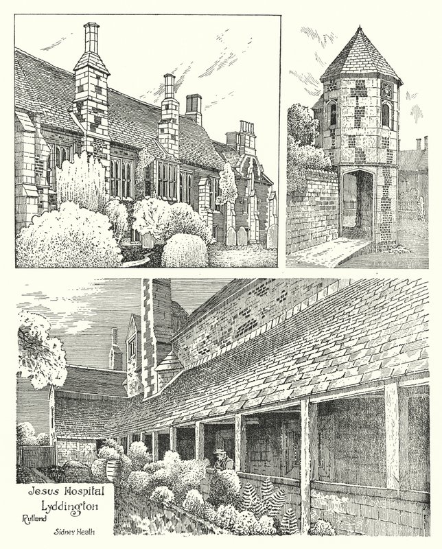 Ospedale di Gesù, Lyddington, Rutland (incisione) da Sidney Heath