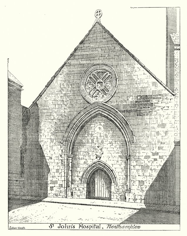 Ospedale di San Giovanni, Northampton (incisione) da Sidney Heath