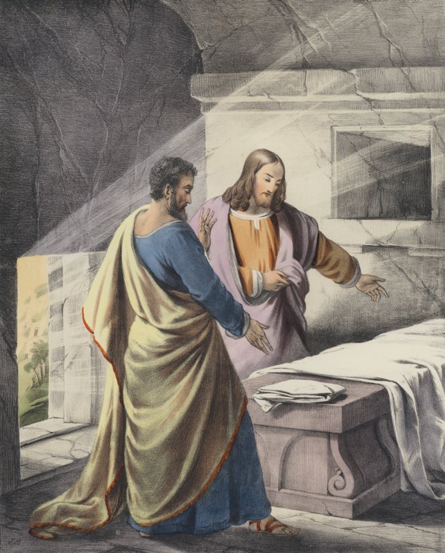 Pietro e Giovanni al sepolcro, "È risorto" da Siegfried Detler Bendixen