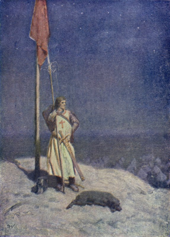 Illustrazione per Il Talismano di Sir Walter Scott (litografia a colori) da Simon Harmon (after) Vedder