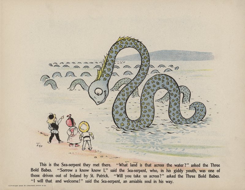 Illustrazione per "Further Doings of the Three Bold Babes" (litografia a colori) da Sophia Rosamond Praeger