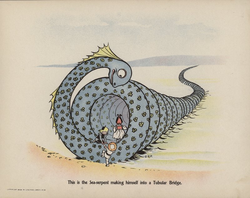 Illustrazione per "Further Doings of the Three Bold Babes" (litografia a colori) da Sophia Rosamond Praeger