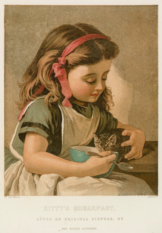 La colazione di Kitty da Sophie Gengembre Anderson