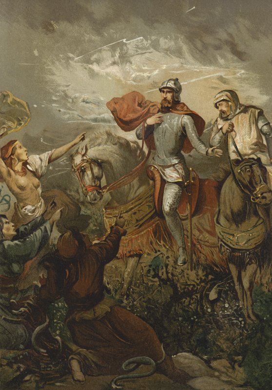 Macbeth fermato dalle streghe da Spanish School