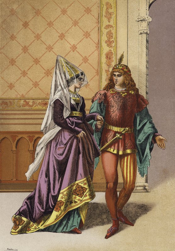 Nobile donna europea e menestrello, XV secolo da Spanish School