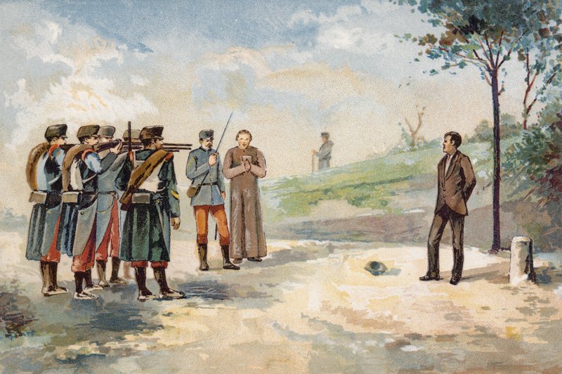Esecuzione per fucilazione del rivoluzionario repubblicano Froilan Carvajal, Spagna, 1869 da Spanish School