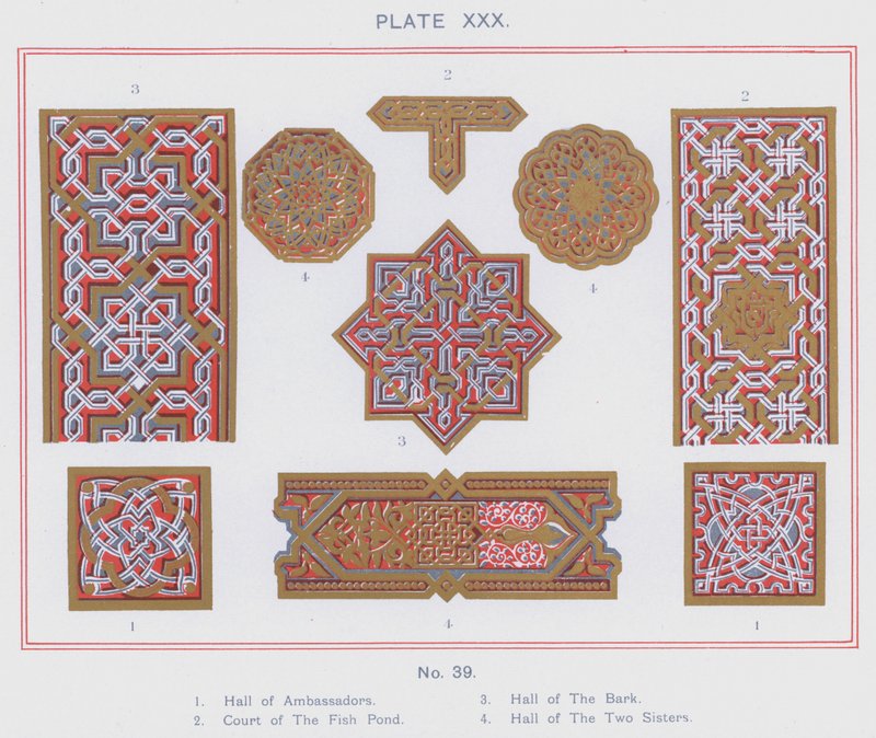 Halle der Botschafter, Fischteichhof, Halle der Barke, Halle der zwei Schwestern von Spanish School