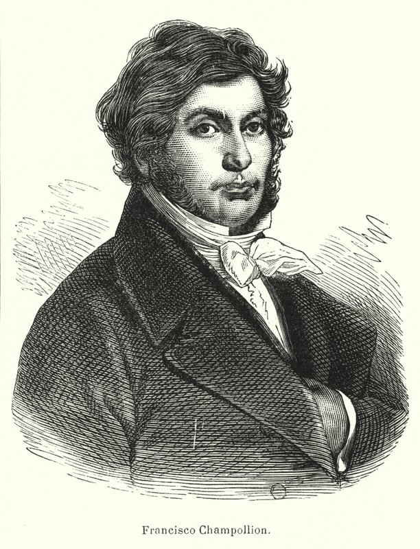 Jean-Francois Champollion, studioso francese, filologo e decifratore di geroglifici egizi da Spanish School