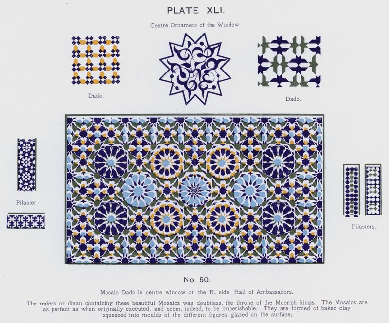 Mosaico Dado nella finestra centrale sul lato nord, Sala degli Ambasciatori da Spanish School