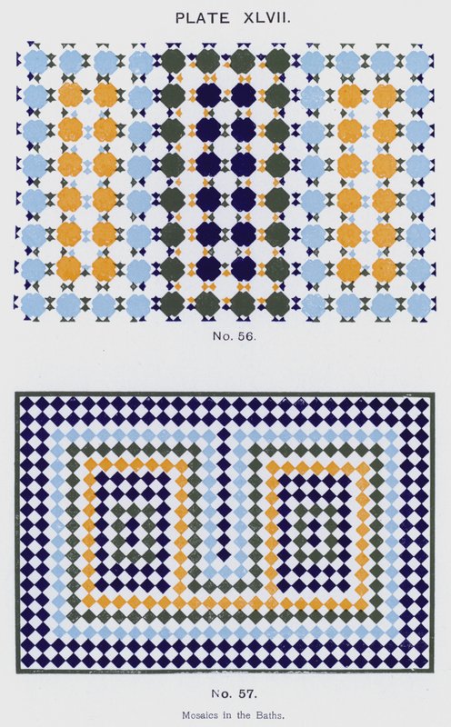 Mosaici nei Bagni (litografia a colori) da Spanish School