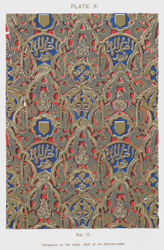 Ornamento sui muri, Sala degli Abencerrajes da Spanish School