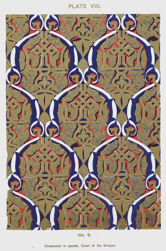 Ornamenti nei pannelli, Corte della Moschea da Spanish School