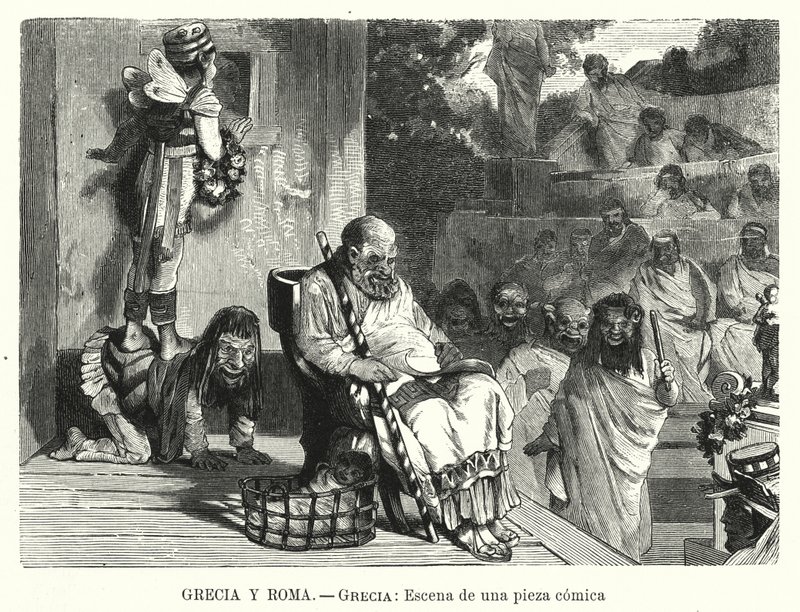Rappresentazione di una commedia in un teatro nell