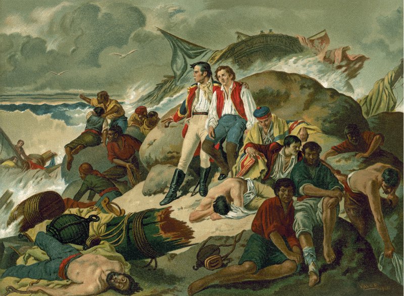 Naufraghi della battaglia di Trafalgar, 1805 da Spanish School