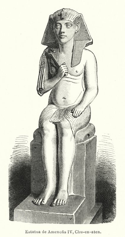 Statua del faraone egizio Amenhotep IV (Akhenaton) da Spanish School