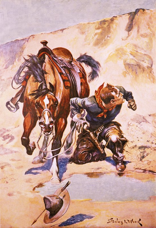 Cowboy inseguito dagli indiani da Stanley L. Wood