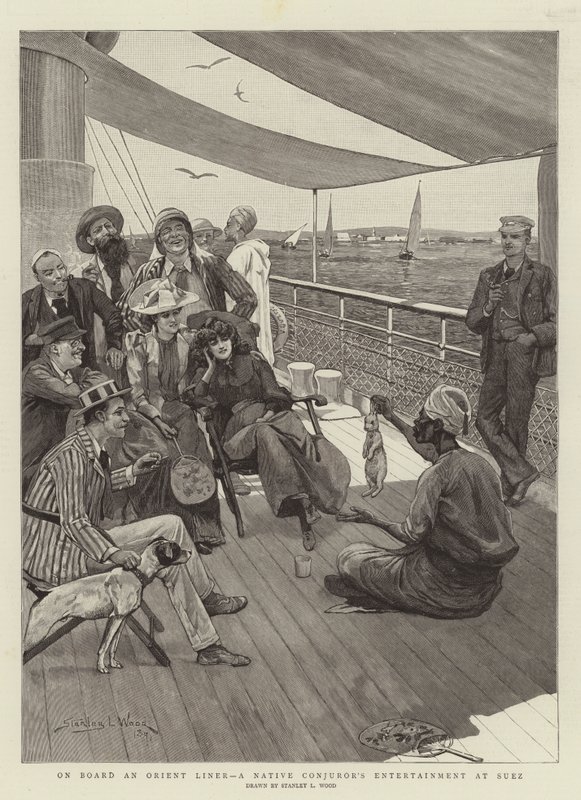 A bordo di un liner orientale, intrattenimento di un mago nativo a Suez da Stanley L. Wood