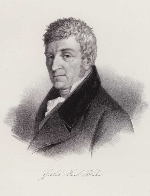 Gottlieb Jakob Kuhn, folklorista e poeta svizzero (incisione) da Swiss School