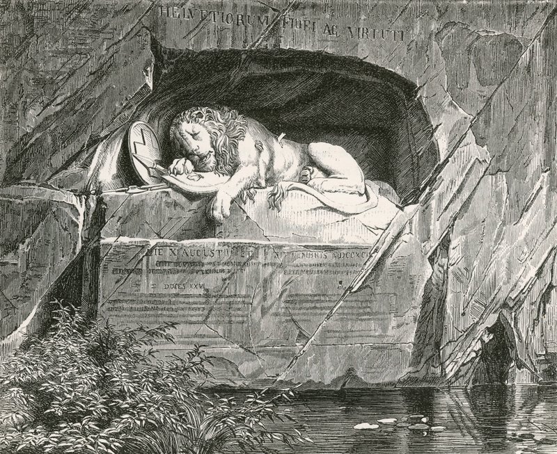 Monumento a Lucerna alle guardie svizzere cadute mentre difendevano la famiglia reale di Francia, 10 agosto 1792 da Swiss School